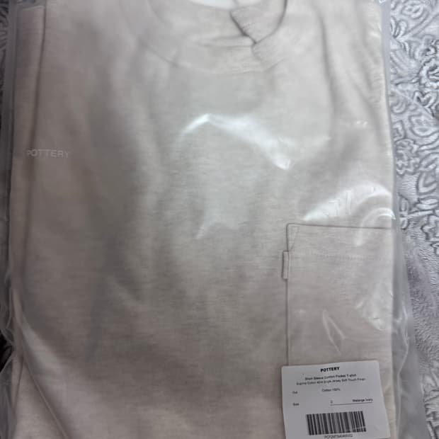 포터리 컴포트 포켓 티셔츠 멜란지아이보리 2 새상품