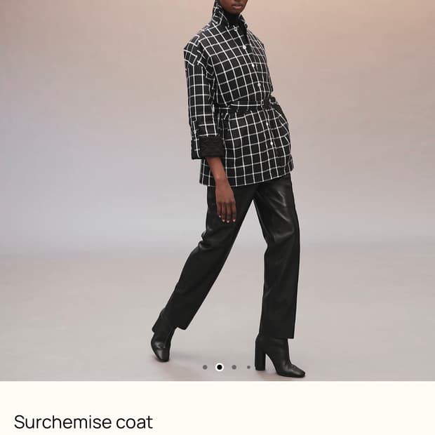 에르메스 체크 코트 자켓