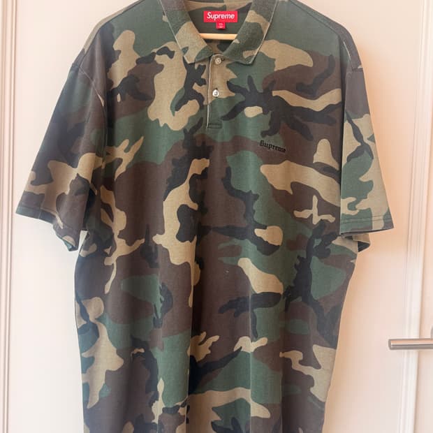 슈프림 (SUPREME)워시드 카모 폴로 우드랜드 카모