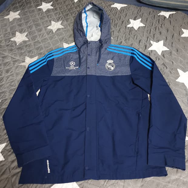 아디다스 레알마드리드 EU챔스 올 웨더 바람막이 자켓 (L)