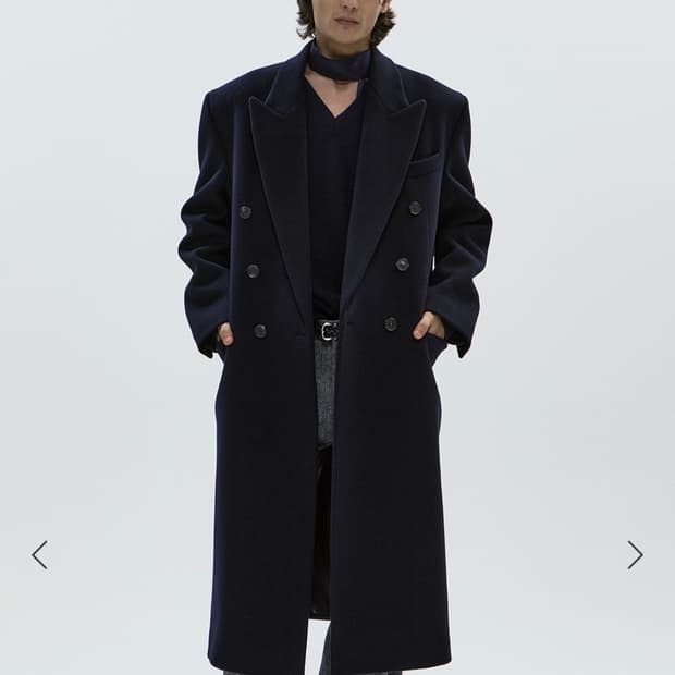 세비지 네이비 코트 L