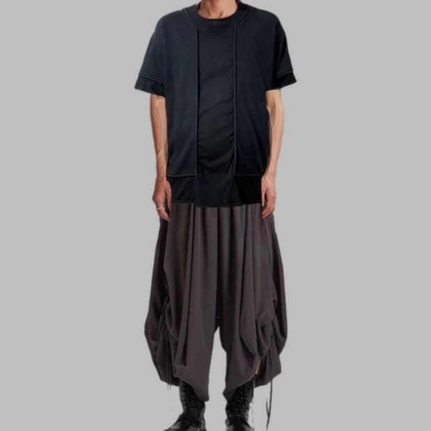 꼼데가르송 옴므 레이어드 오버핏 반팔 티셔츠