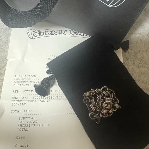 [7인치]크롬하츠 페이퍼체인 스몰 새상품