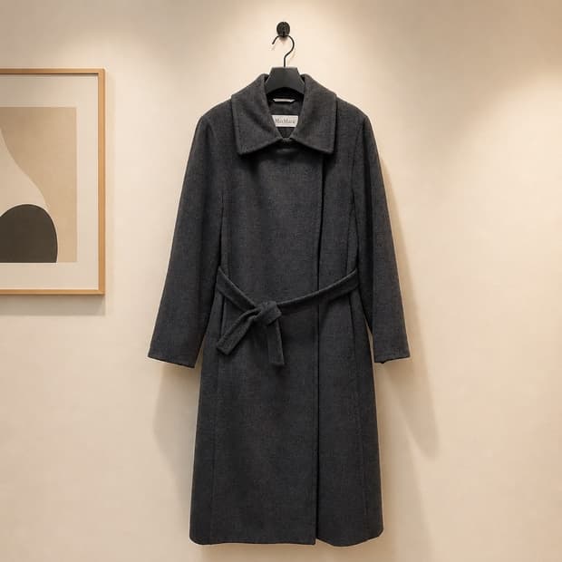 막스마라 Max Mara 울 캐시미어 벨티드 롱코트 40사이즈