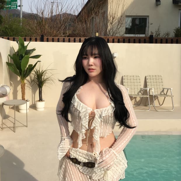 레이스 비키니 커버업