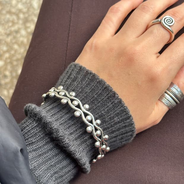 Ripple Dot 925Silver Bangle