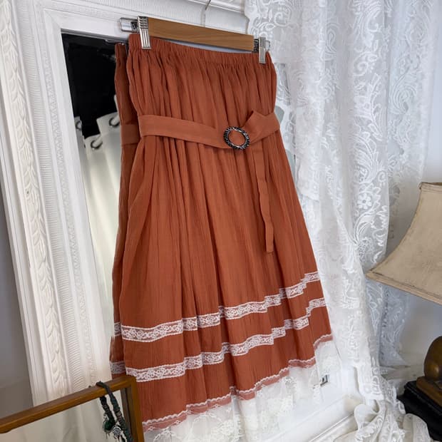 pink orange skirt