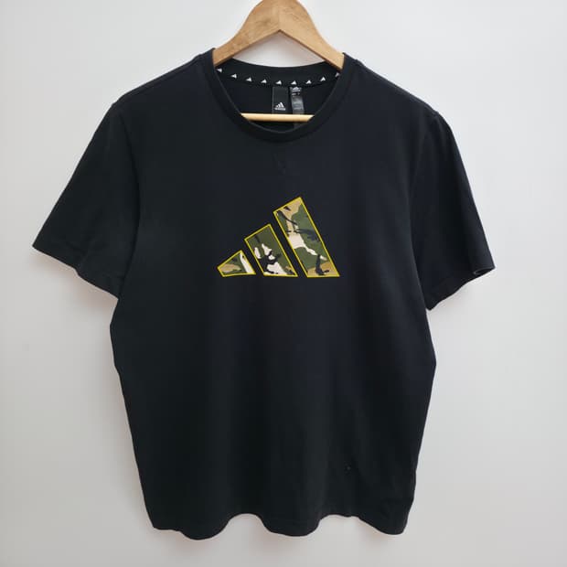 [XL] 아디다스 블랙 카모 반팔티