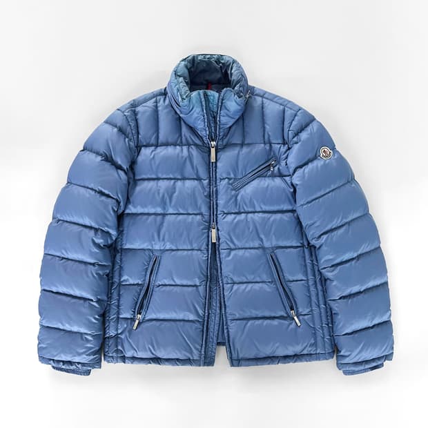 [정품] 몽클레어 나일론 후드 패딩 자켓 블루 L
