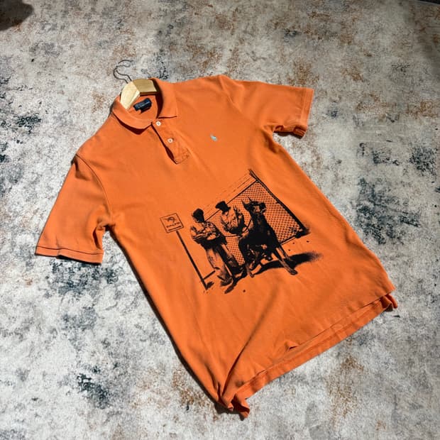 폴로 랄프로렌 오렌지 커스텀 반팔 카라 티셔츠