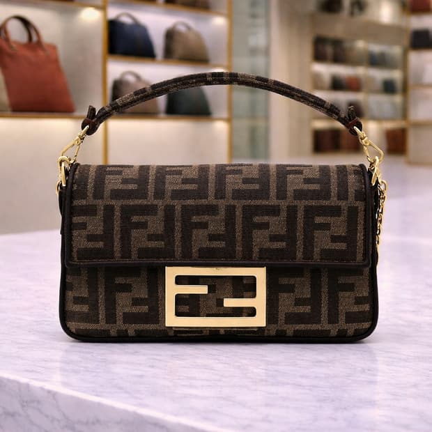 [S급] 펜디 바게트 자카드 패브릭 크로스백 미니 브라운 판매합니다!!!