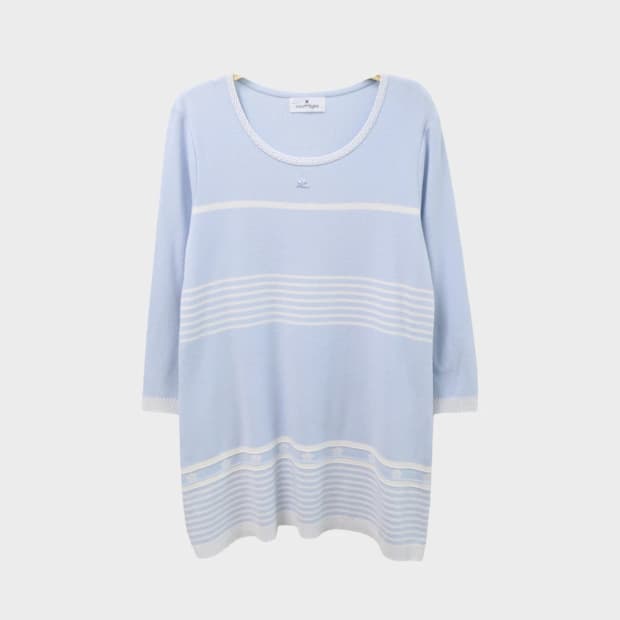 꾸레쥬 스트라이프 롱 니트 66194