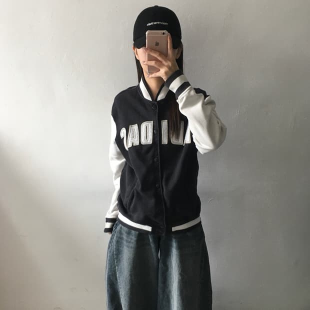 아디다스 빅로고 바시티 자켓