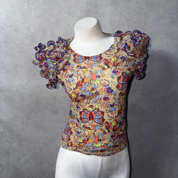 Issey Miyake FETE Frill Pattern Top