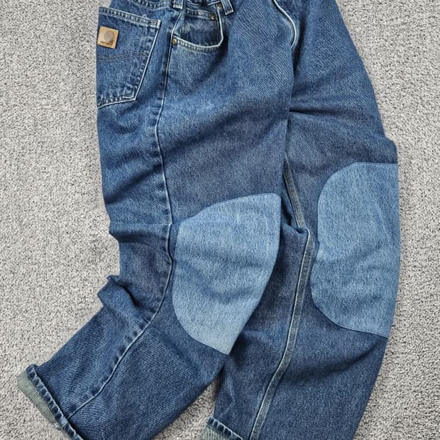 칼하트 밴딩 패치드 커스텀 데님 워크팬츠 (40X30) / 10347