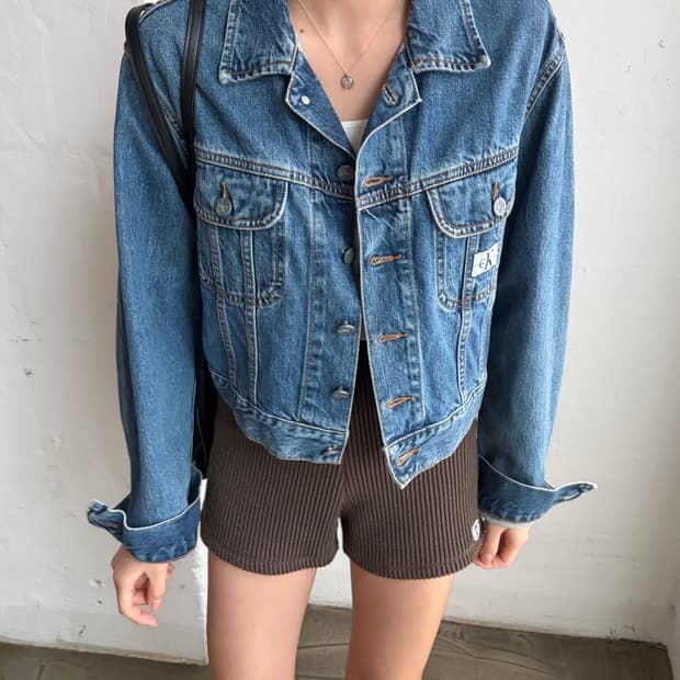 캘빈클라인 크롭 데님