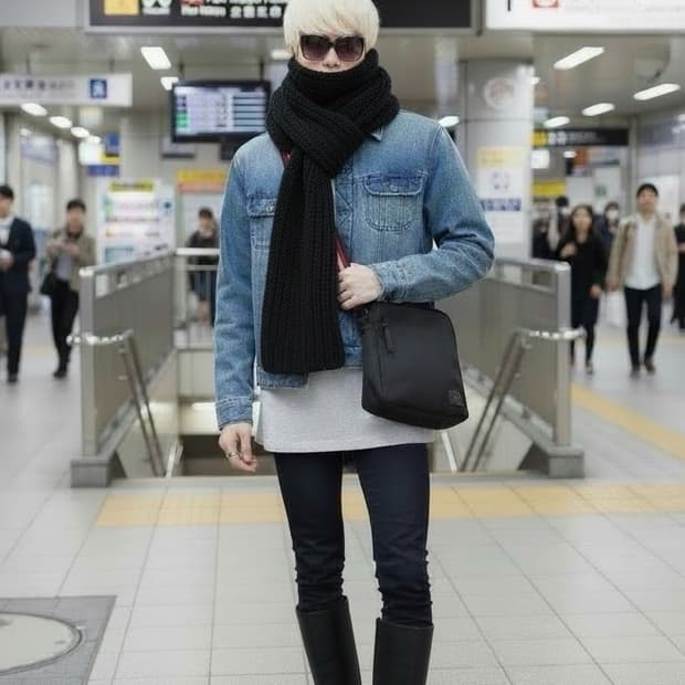 쿠어 패디드 패딩 데님자켓