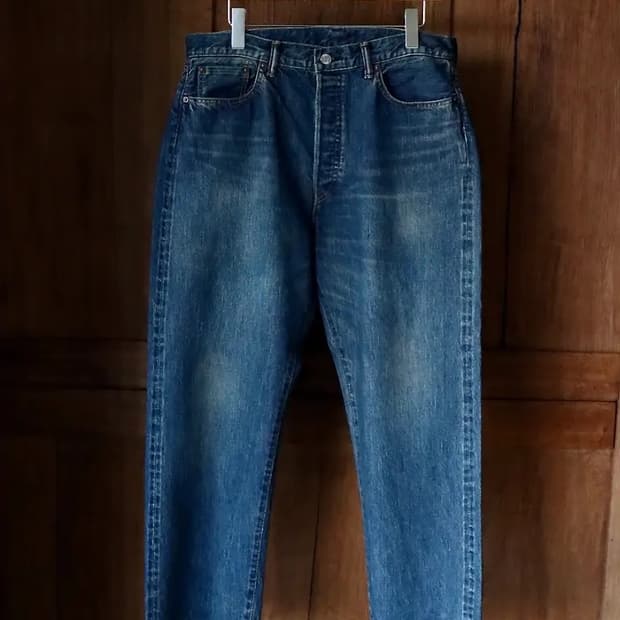 아프레쎄 Washed Denim Wide Pants