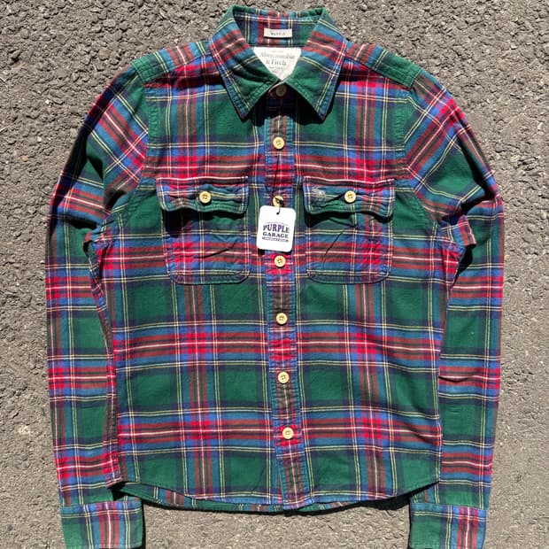 아베크롬비 플란넬 체크셔츠 B185