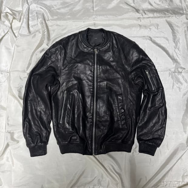 Pocket Detail Leather Jacket