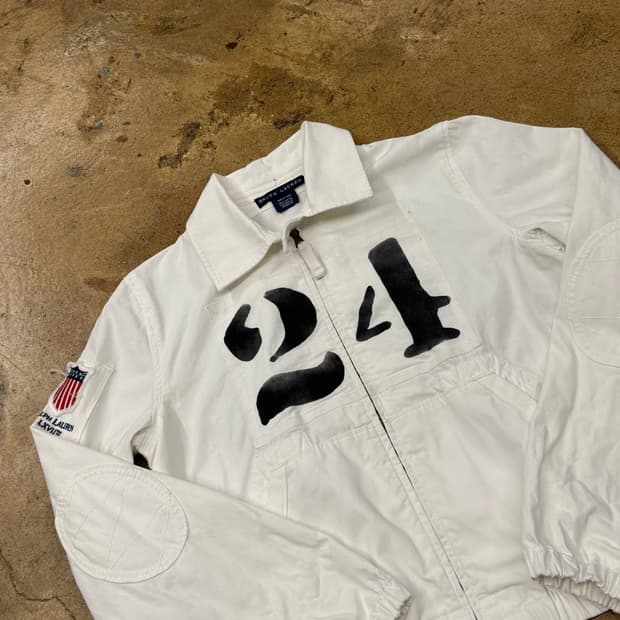 폴로 랄프로렌 화이트 카라 셔츠 st 집업 자켓 