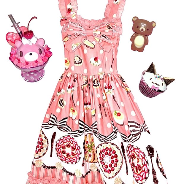 BODYLINE 바디라인 디저트 패턴 점스카 jsk 로리타 히메갸루