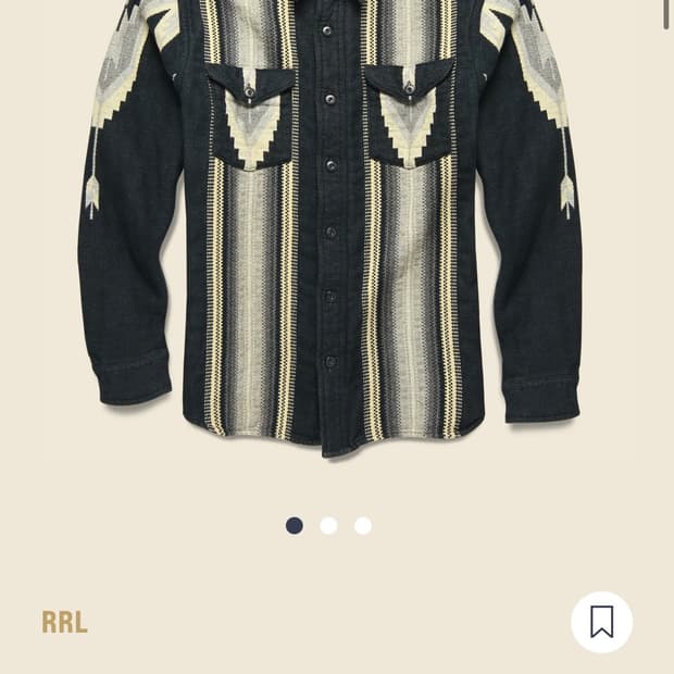 RRL 더블알엘 나바호 자카드 웨스턴  플란넬 셔츠 L