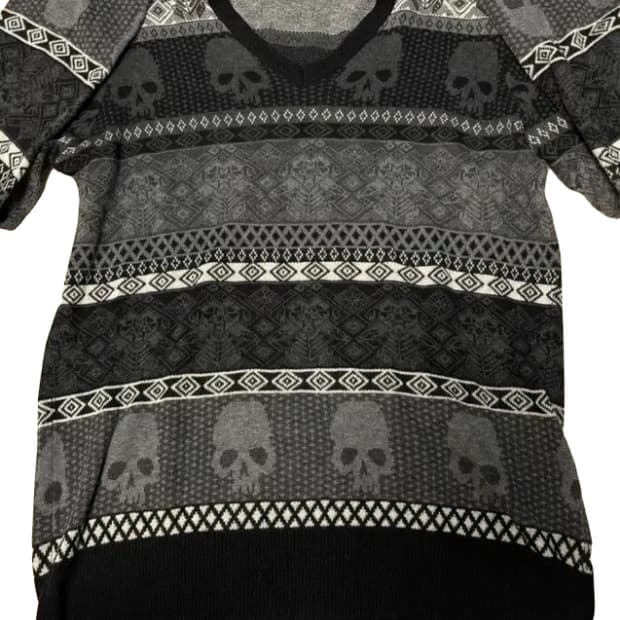y2k 해골 패턴 니트