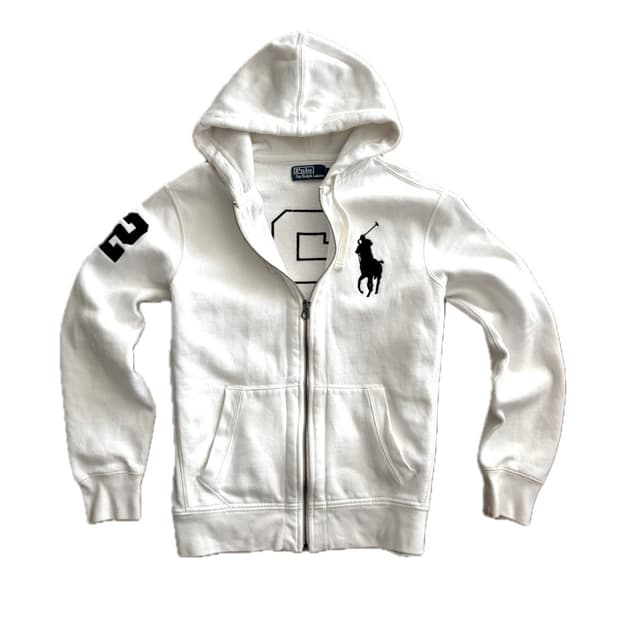 폴로 랄프로렌 빅포니 백로고 후드집업 화이트
