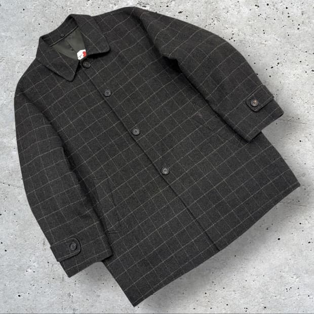 [95] 입생로랑 뿌르 옴므 브라운 울 체크 코트 C135