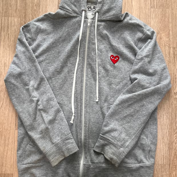 꼼데가르송 그레이 후드집업