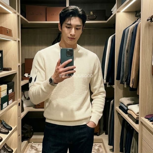 [110/새제품]CP COMPANY 씨피컴퍼니 울 100% 렌즈 니트