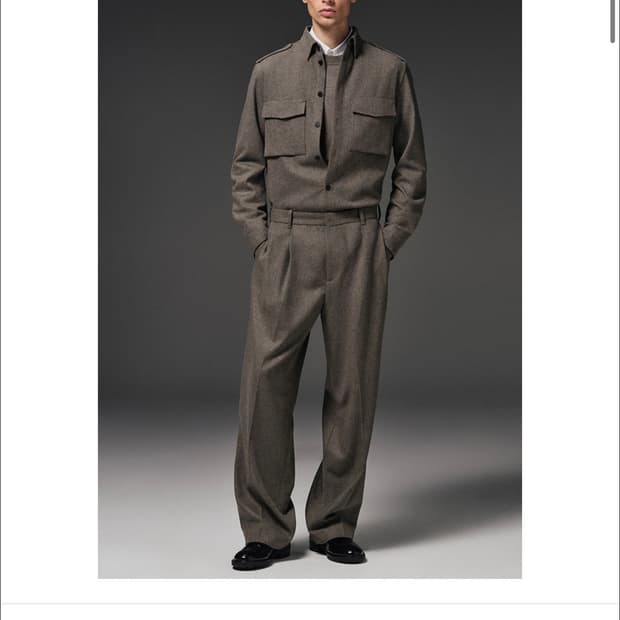 COS 릴랙스드 울 스트레이트 레그 트라우저 44 size