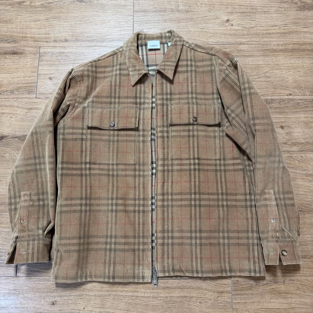 버버리 코듀로이 아우터형 오버셔츠