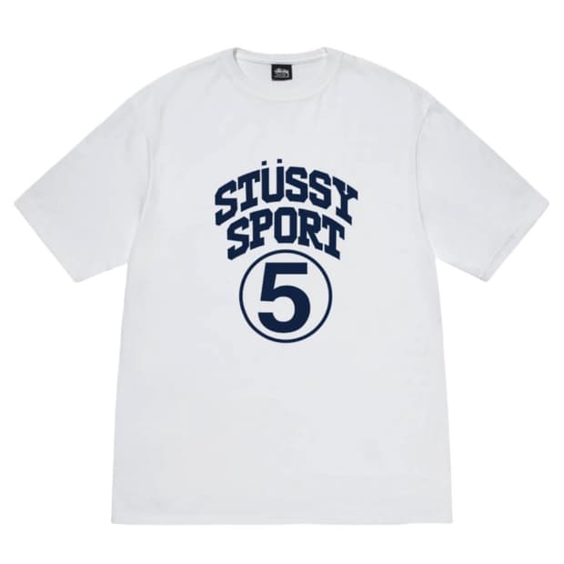 스투시 5 스포츠 티셔츠 화이트 M