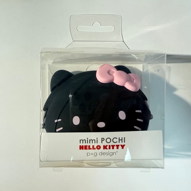 새상품) 산리오 키티 실리콘 피우치 동전지갑 (블랙)