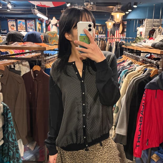 Polo Ralph Lauren 폴로 랄프로렌 도트 진주 배색 가디건