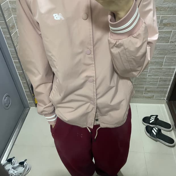 뉴발란스 코치자켓 핑크 L