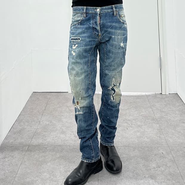 Dsquared2 Paint Splatter Denim