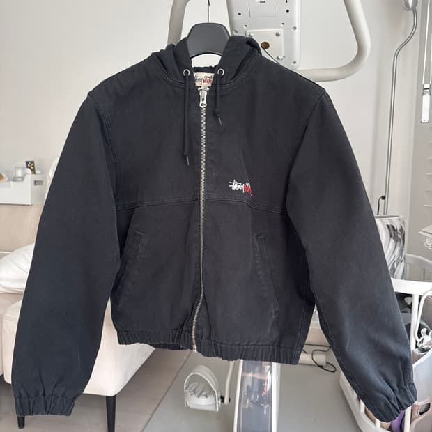 스투시 인슐레이티드 캔버스 워크 자켓 블랙