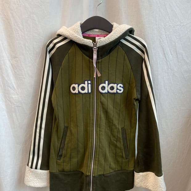 ADIDAS 카키후드집업자켓(M)