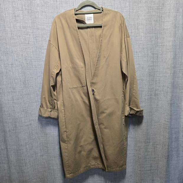 스튜디오 톰보이 브이넥 노카라  코쿤 코트 