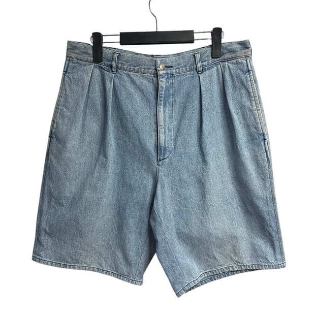 폴로 랄프로렌 투턱 와이드 버뮤다핏 데님쇼츠 34 size