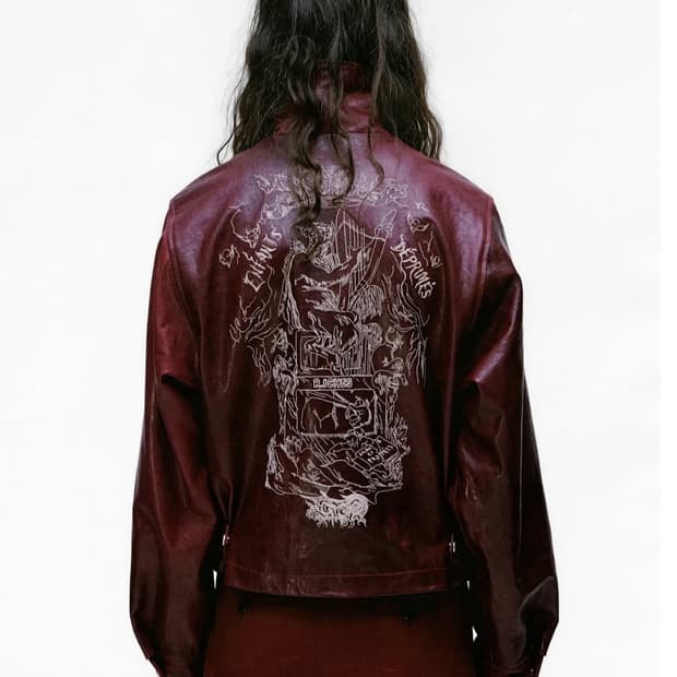 구매) 앙팡리쉬데프리메 버건디 레더 자켓 s,m