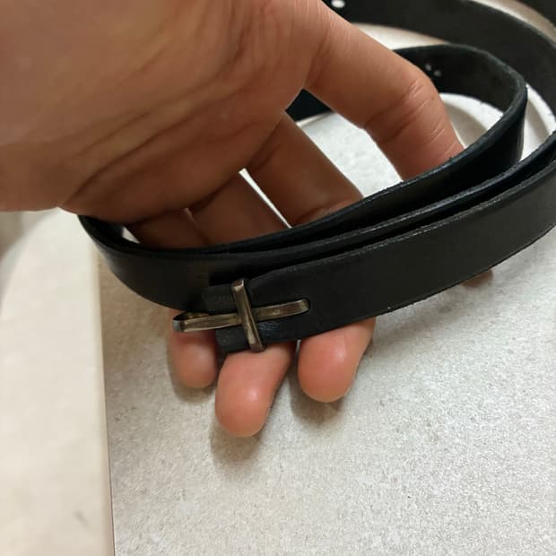 Ma+ 크로스 레더 롱 벨트 