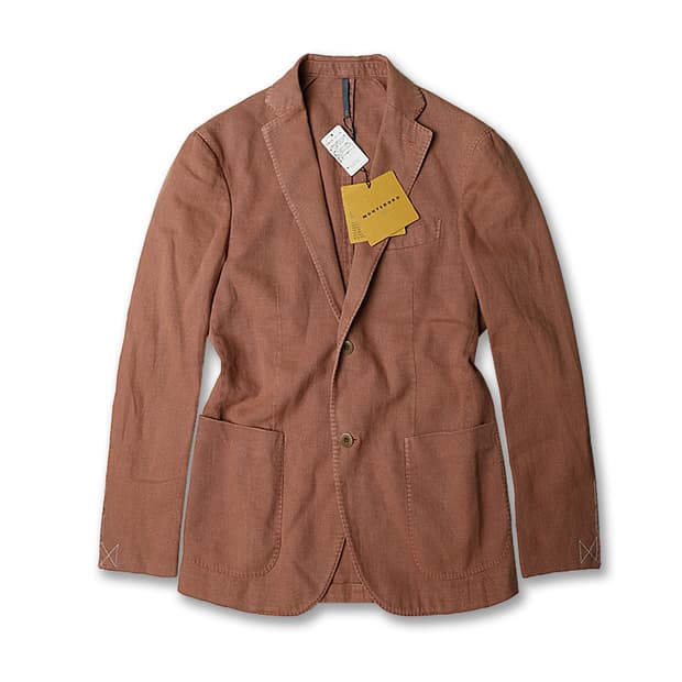 몬테도로 [Montedoro] 오렌지 핑크 코튼 라미 이태리 자켓