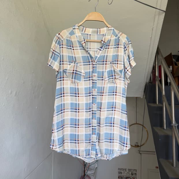 페어리 투포켓 체크 셔츠