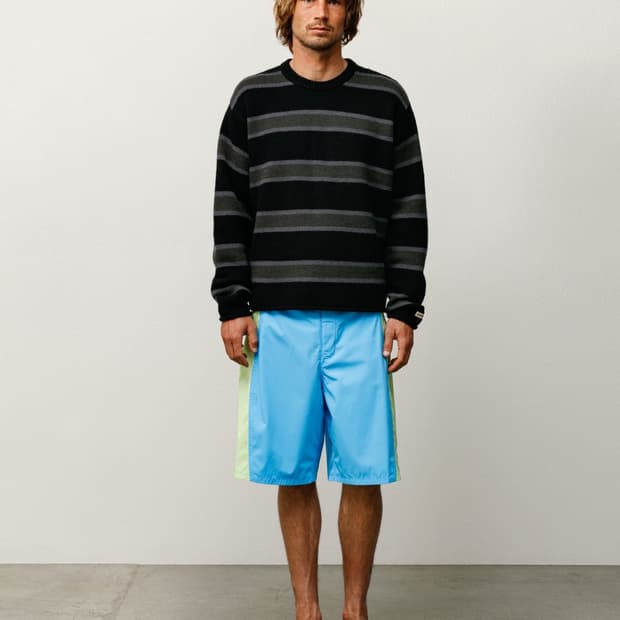 스투시 스트라이프 립드 울 니트 S