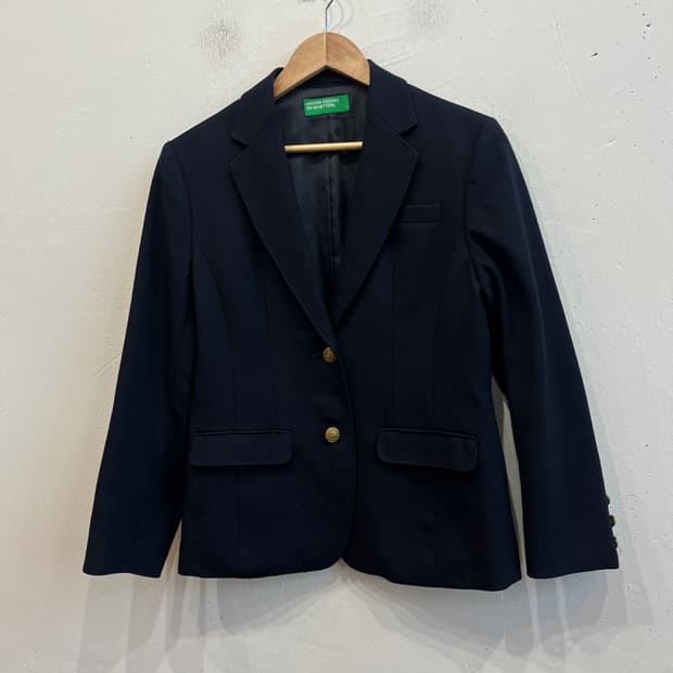 베네통 금장 네이비 블레이저 자켓 우먼즈 Made in JAPAN