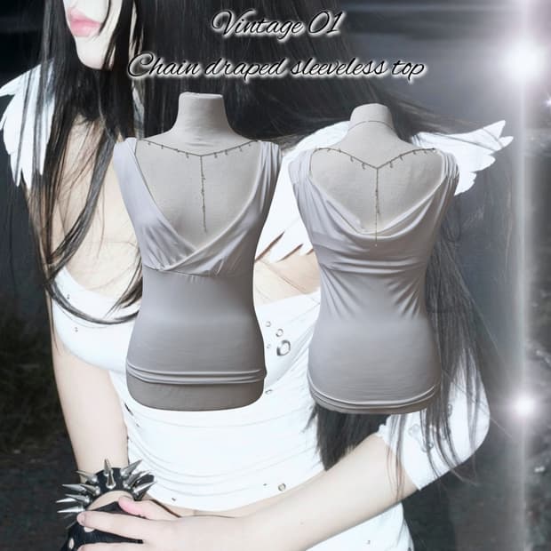 Vintage 01 Chain draped sleeveless top